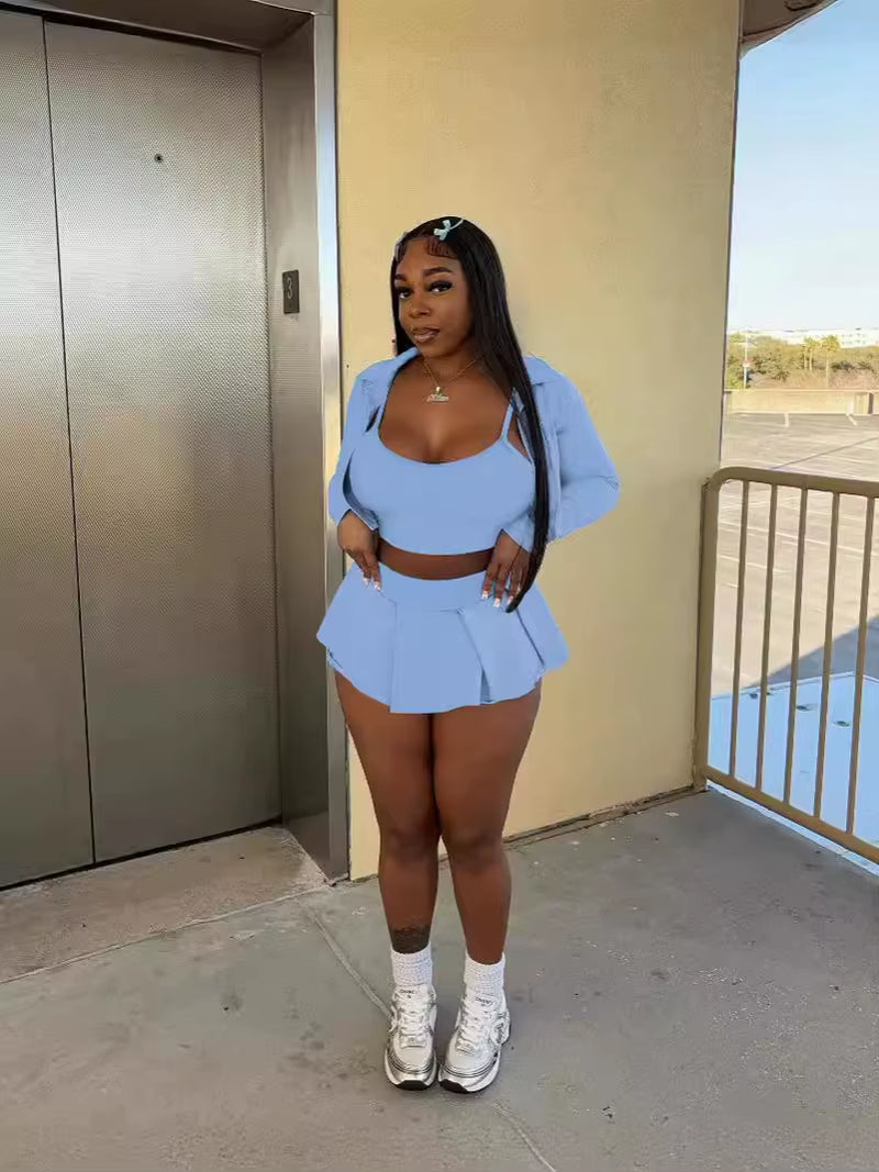  Three Piece High Waist Skirt Sets