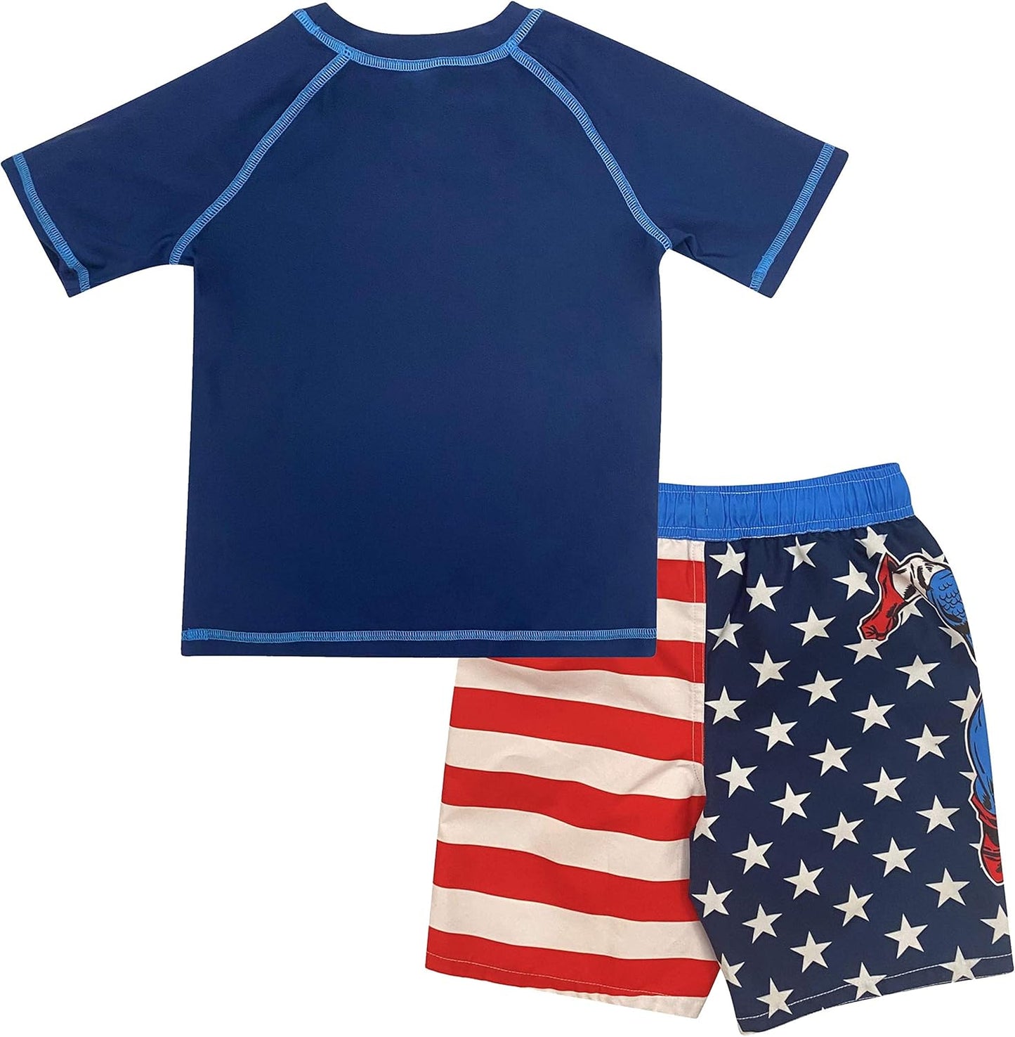 Boys 2 Piece Rash Guard & Swim Trunks Set
