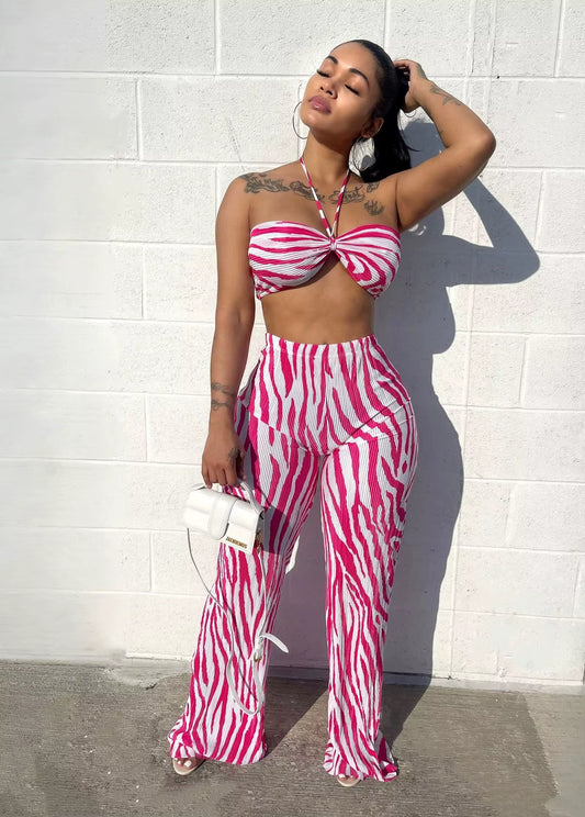  Sexy Two Piece Palazzo Pants Set 