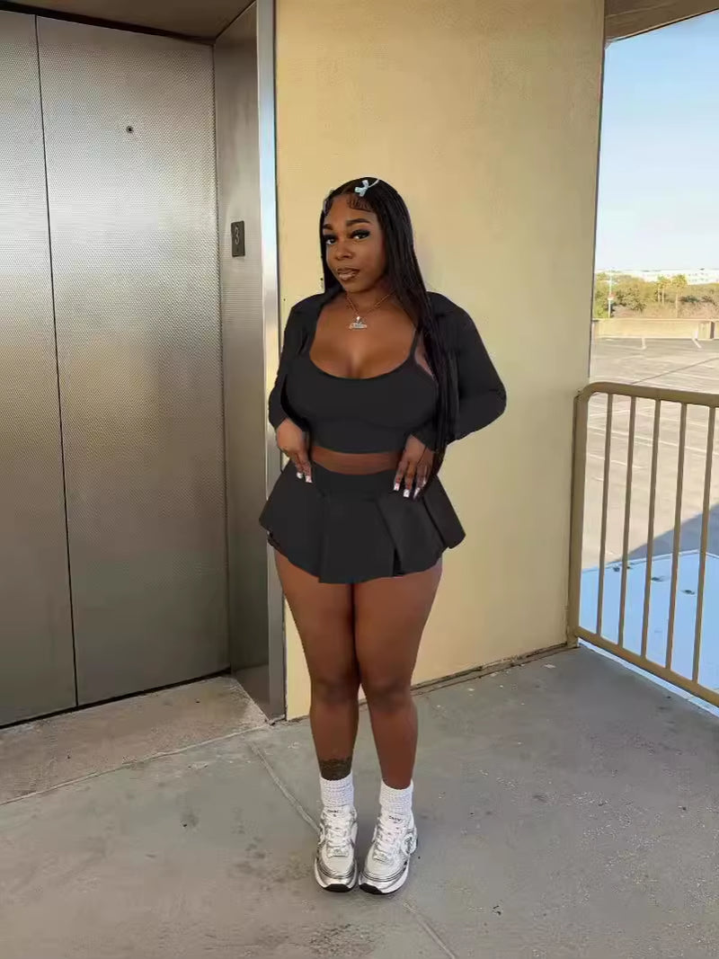  Three Piece High Waist Skirt Sets