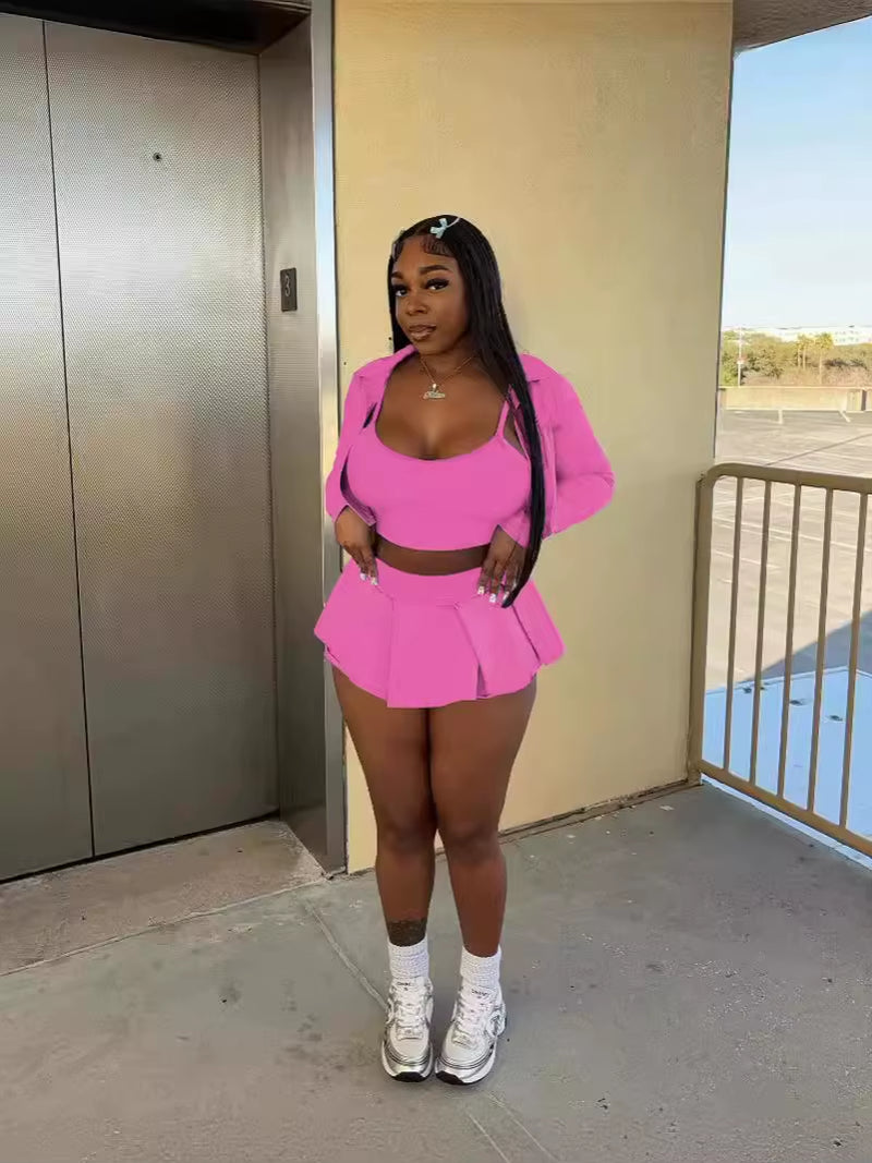  Three Piece High Waist Skirt Sets